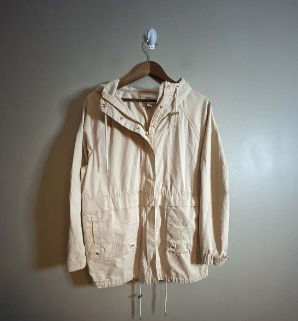 Forever 21 Women's Beige Hooded Utility Anorak Jacket